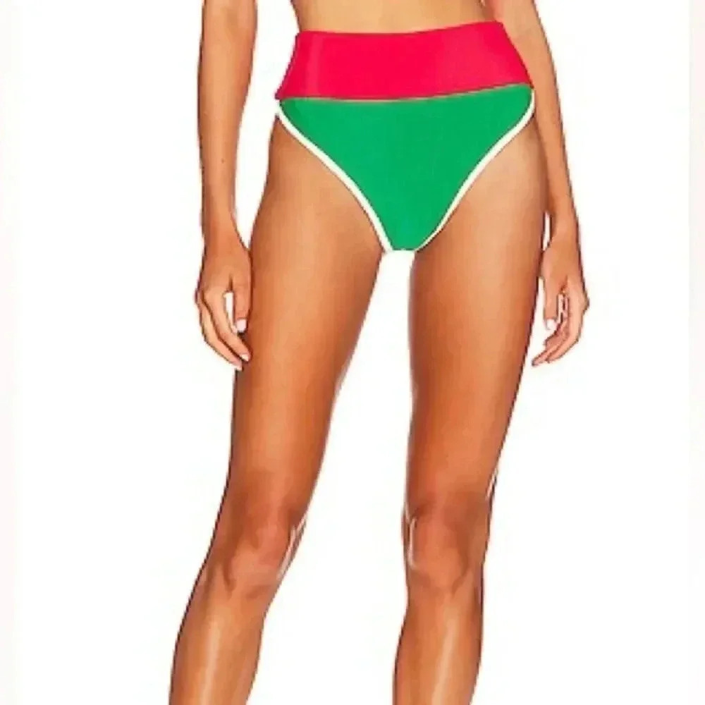 Beach Riot Emmy Bottom in Merry Color Block Sz L